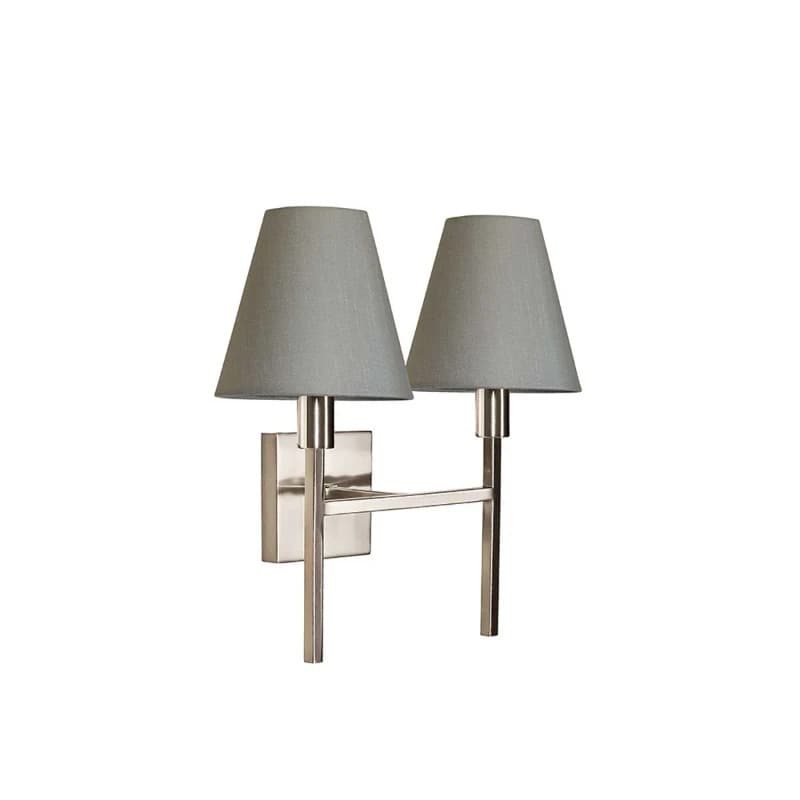 Elstead Lighting LED Wandlamp Lucerne | 2X E14 Max 25W | Brushed Nickel, Grey Shades
