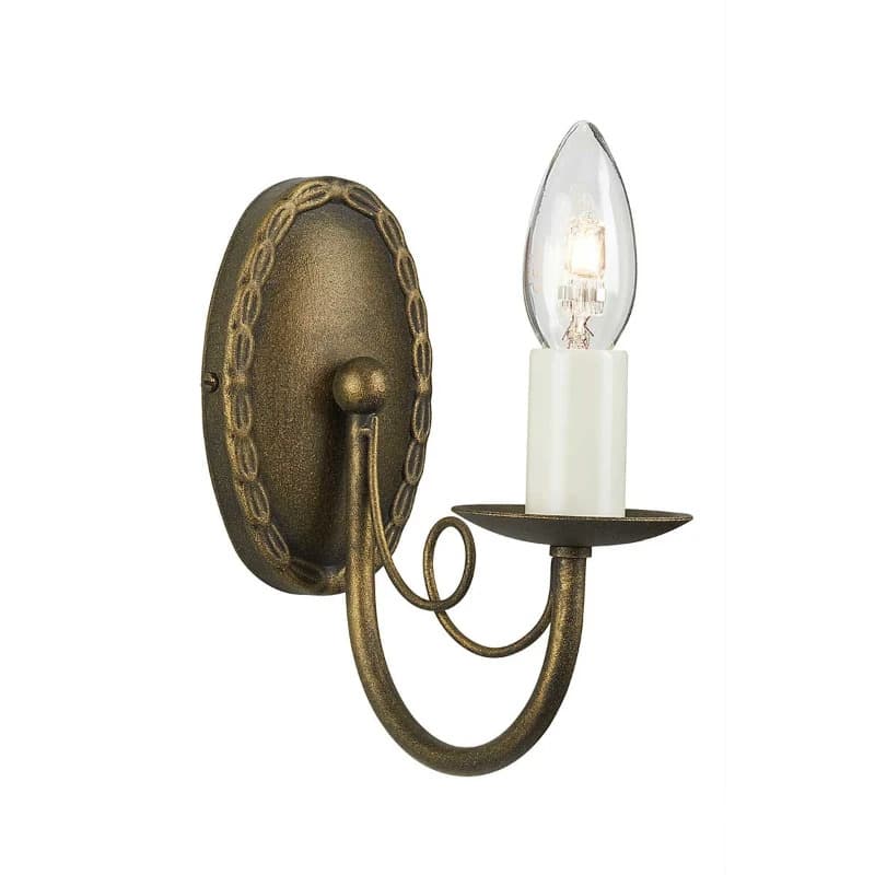 Elstead Lighting LED Wandlamp Minster | 1X E14 Max 60W | Black/ Gold Patina