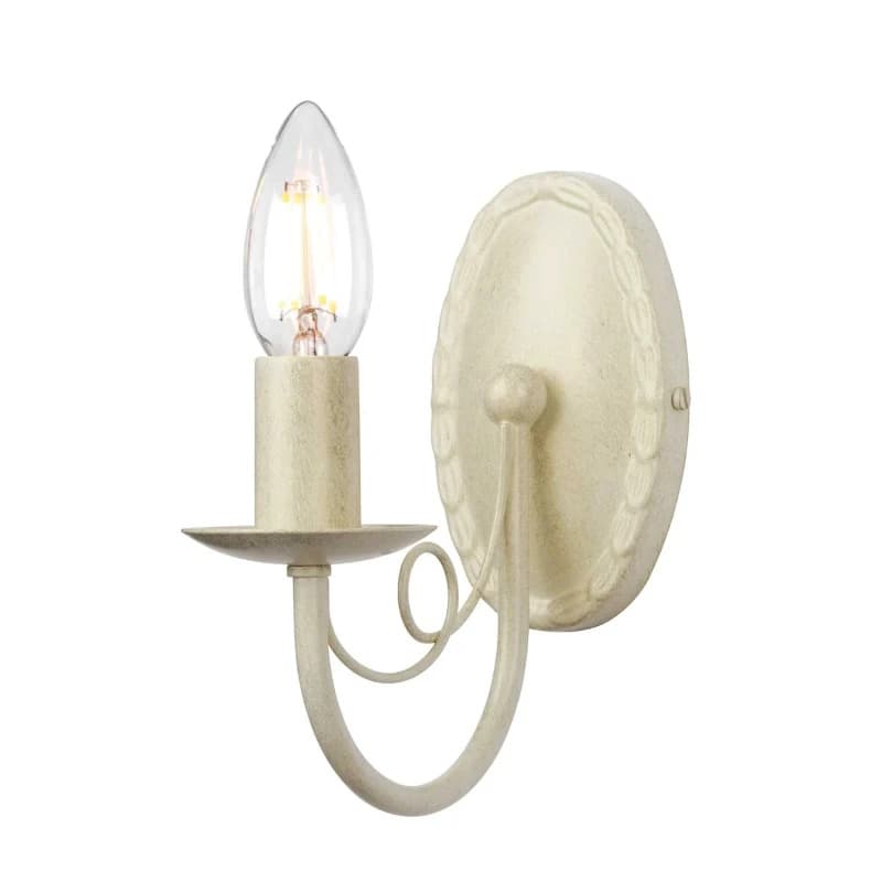 Elstead Lighting LED Wandlamp Minster | 1X E14 Max 60W | Ivory/ Gold Patina