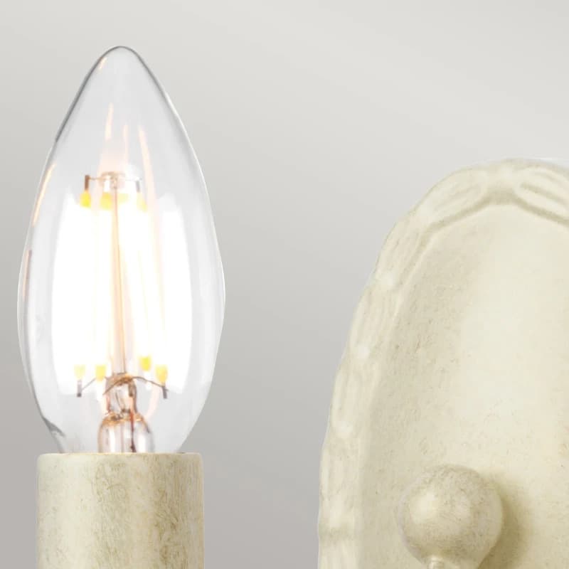 Elstead Lighting LED Wandlamp Minster | 1X E14 Max 60W | Ivory/ Gold Patina thumbnail 2