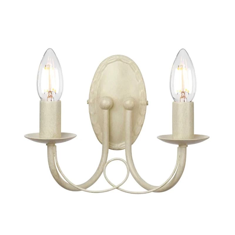 Elstead Lighting LED Wandlamp Minster | 2X E14 Max 60W | Ivory/ Gold Patina