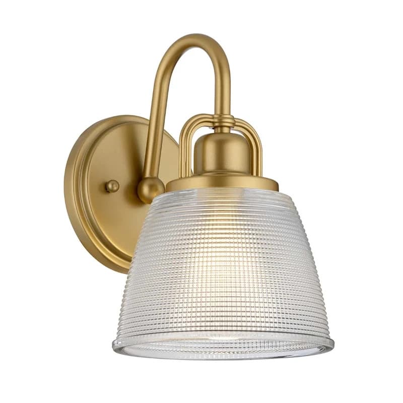 Quoizel LED Wandlamp Dublin | 3W 3000K 300Lm 830 | IP44 | Dimbaar | Painted Natural Brass