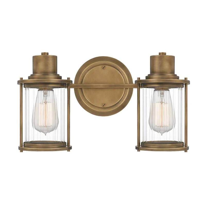 Quoizel LED Badkamerarmatuur Riggs | 2X E27 Max 40W | IP44 | Weathered Brass