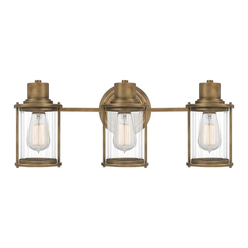 Quoizel LED Badkamerarmatuur Riggs | 3X E27 Max 40W | IP44 | Weathered Brass