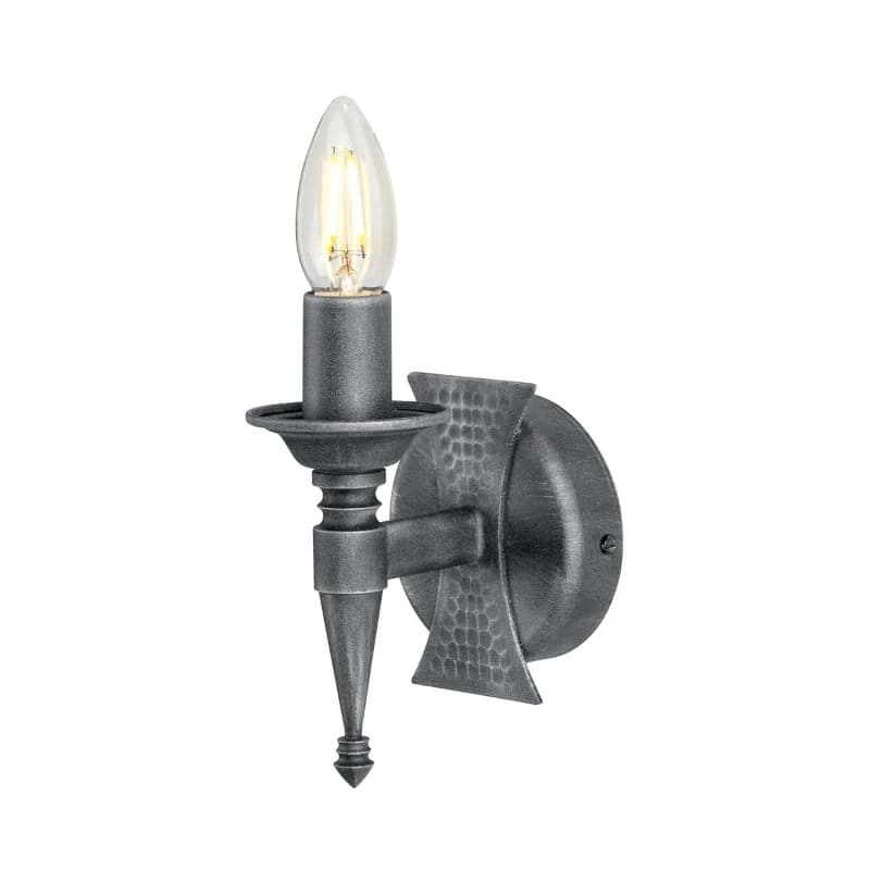 Elstead Lighting LED Wandlamp Saxon | 1X E14 Max 60W | Black/Silver Patina