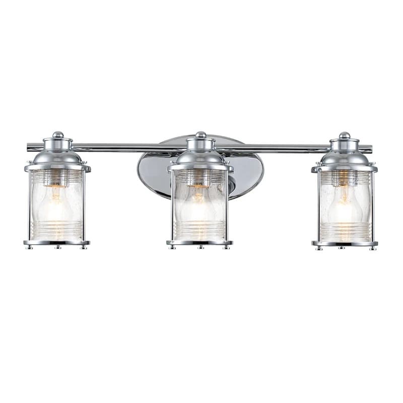 Kichler LED Badkamerarmatuur Ashland Bay | 3X E27 Max 60W | IP44 | Polished Chrome