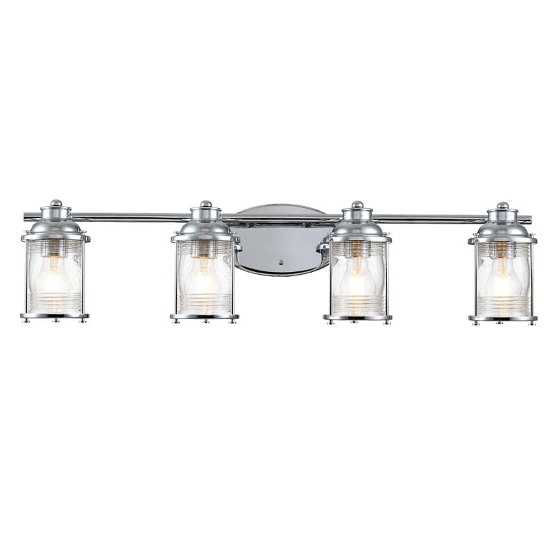 Kichler LED Badkamerarmatuur Ashland Bay | 4X E27 Max 60W | IP44 | Polished Chrome