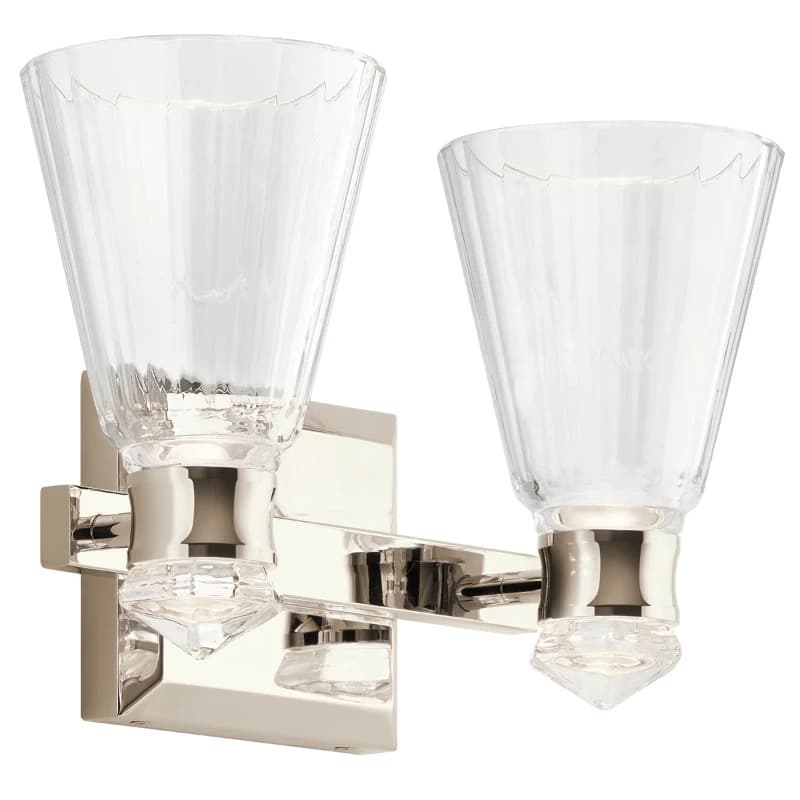 Kichler LED Wandlamp Kayva | 12W 3000K 1250Lm 830 | IP44 | Polished Nickel