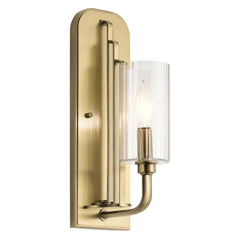 Kichler LED Wandlamp Kimrose | 1X E14 Max 40W | Brushed Natural Brass