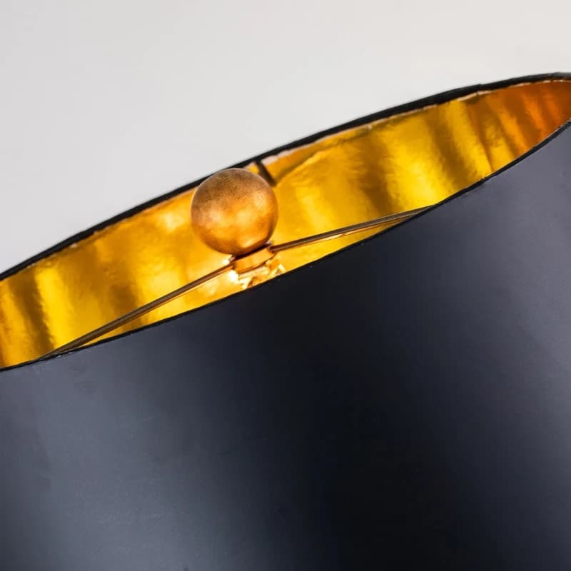 Flambeau LED Tafellamp Camilia | 1X E27 Max 60W | Antique Gold and Black thumbnail 2