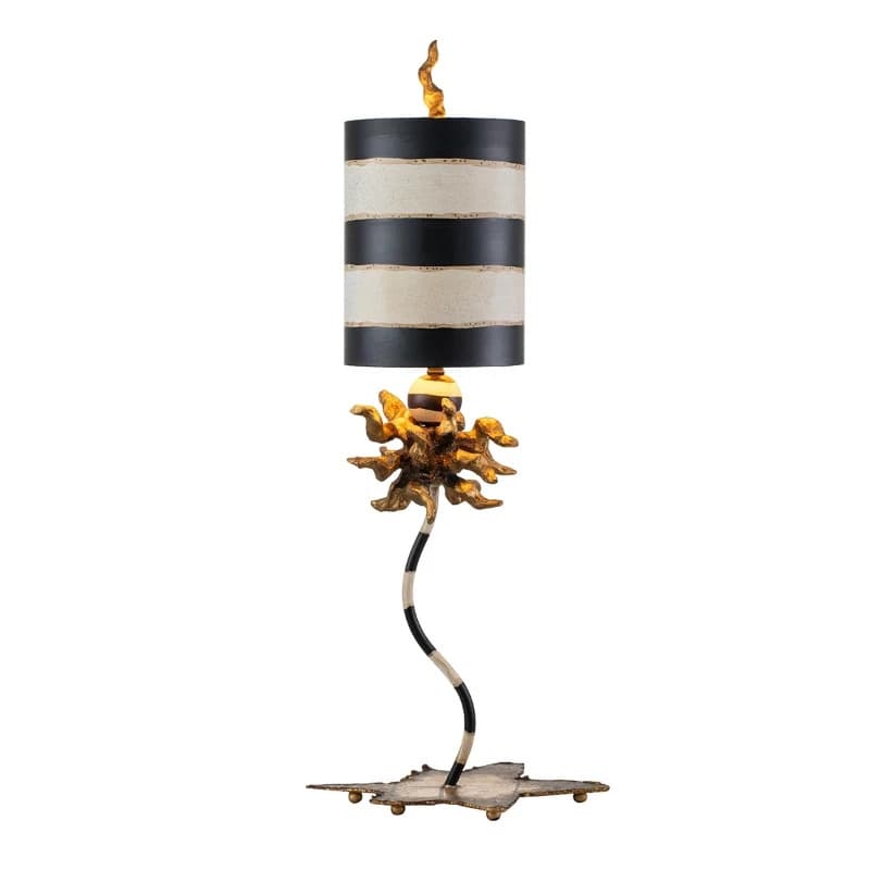 Flambeau LED Tafellamp Dominique | 1X E27 Max 60W | Gold Leaf, Black&Cream Stripes
