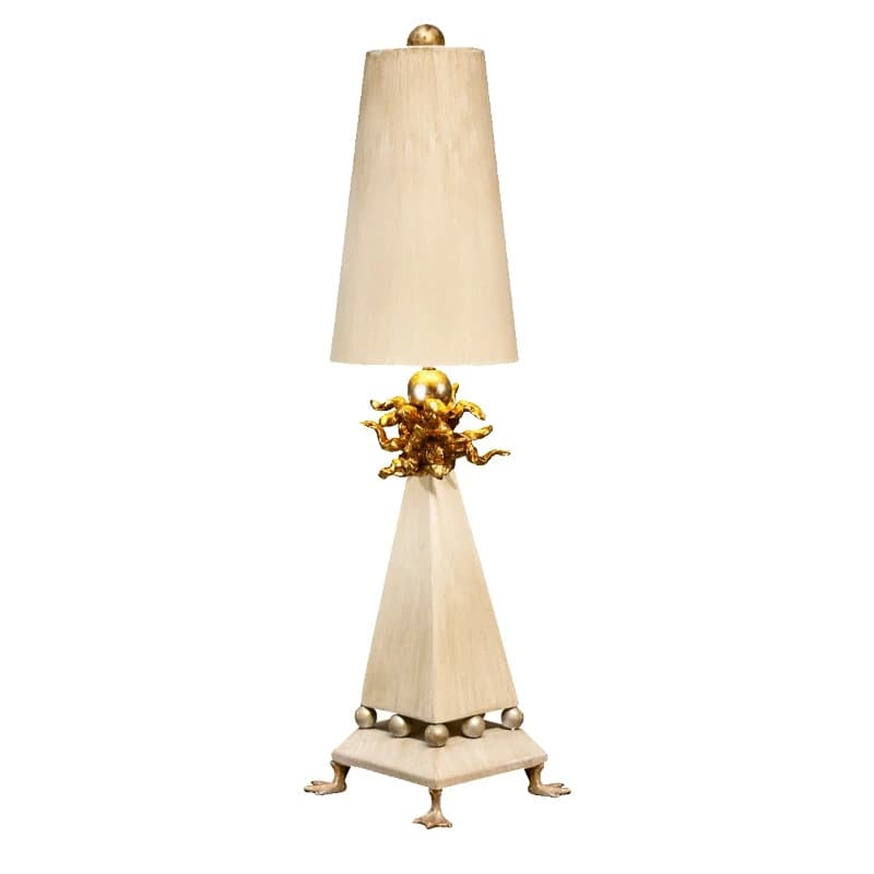 Flambeau LED Tafellamp Leda | 1X E27 Max 60W | Cream Patina, Gold Leaf