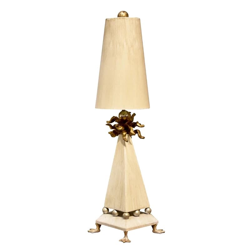 Flambeau LED Tafellamp Leda | 1X E27 Max 60W | Cream Patina, Gold Leaf thumbnail 2