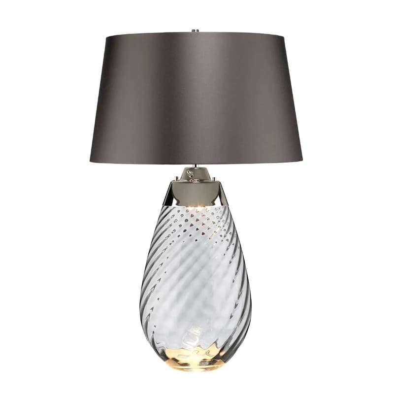 Elstead Lighting LED Tafellamp Lena - Smoke | E27 60W 3000K 620Lm 830 | Smoke-tinted Glass / Slate Shade