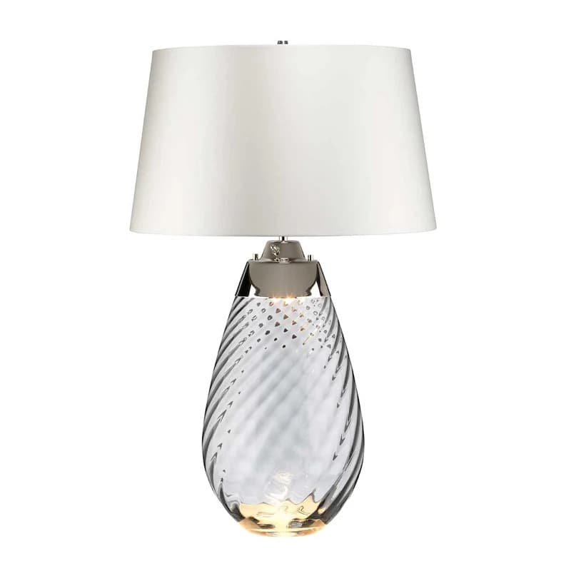 Elstead Lighting LED Tafellamp Lena - Smoke | E27 60W 3000K 620Lm 830 | Smoke-tinted Glass / Off-White Shade
