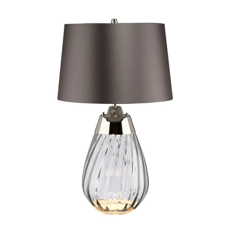 Elstead Lighting LED Tafellamp Lena - Smoke | E27 60W 3000K 620Lm 830 | Smoke-tinted Glass / Slate Shade