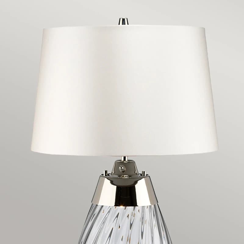 Elstead Lighting LED Tafellamp Lena - Smoke | E27 60W 3000K 620Lm 830 | Smoke-tinted Glass / Off-White Shade thumbnail 2