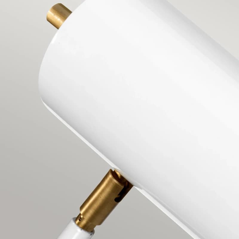 Elstead Lighting LED Tafellamp Quinto | 1X E27 Max 8W | White/Aged Brass thumbnail 2
