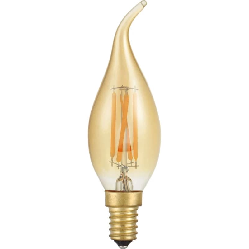 SPL E14 LED Kaarslamp | 4W Goud 2500K 220V/240V 825 | 360° Dimbaar