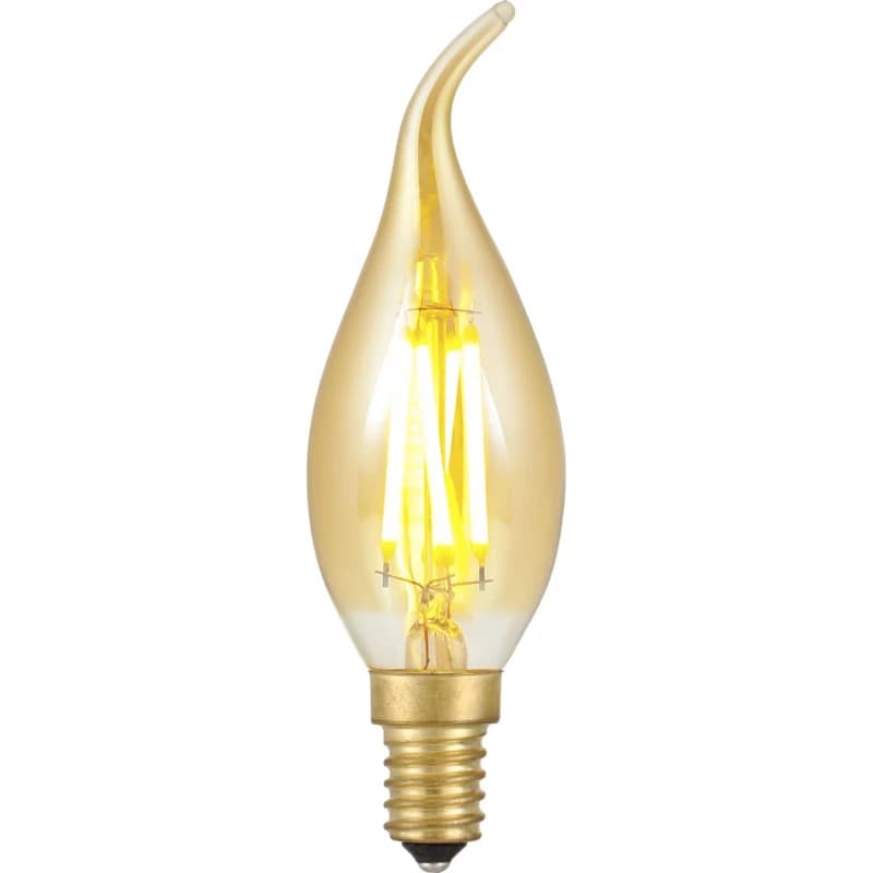 SPL E14 LED Kaarslamp | 4W Goud 2500K 220V/240V 825 | 360° Dimbaar thumbnail 2