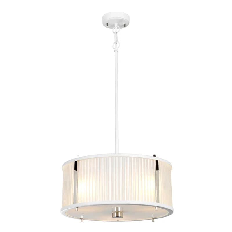 Elstead Lighting LED Hanglamp Corona | 3X E27 Max 60W | Dimbaar | White Satin Painted/ Polished Nickel