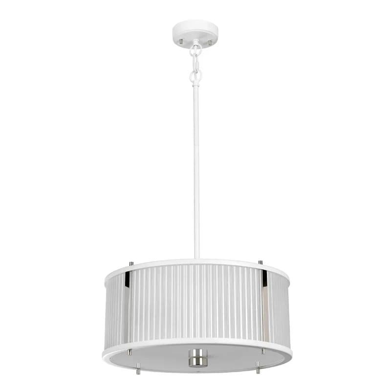 Elstead Lighting LED Hanglamp Corona | 3X E27 Max 60W | Dimbaar | White Satin Painted/ Polished Nickel thumbnail 2