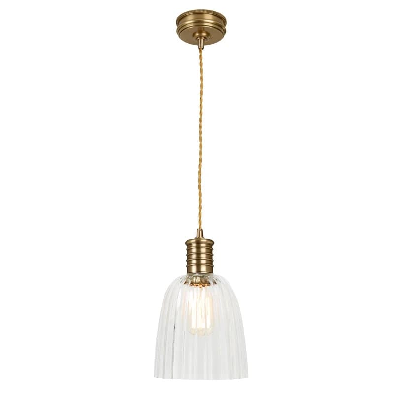 Elstead Lighting LED Hanglamp Douille | 1X E27 Max 60W | Dimbaar | Aged Brass