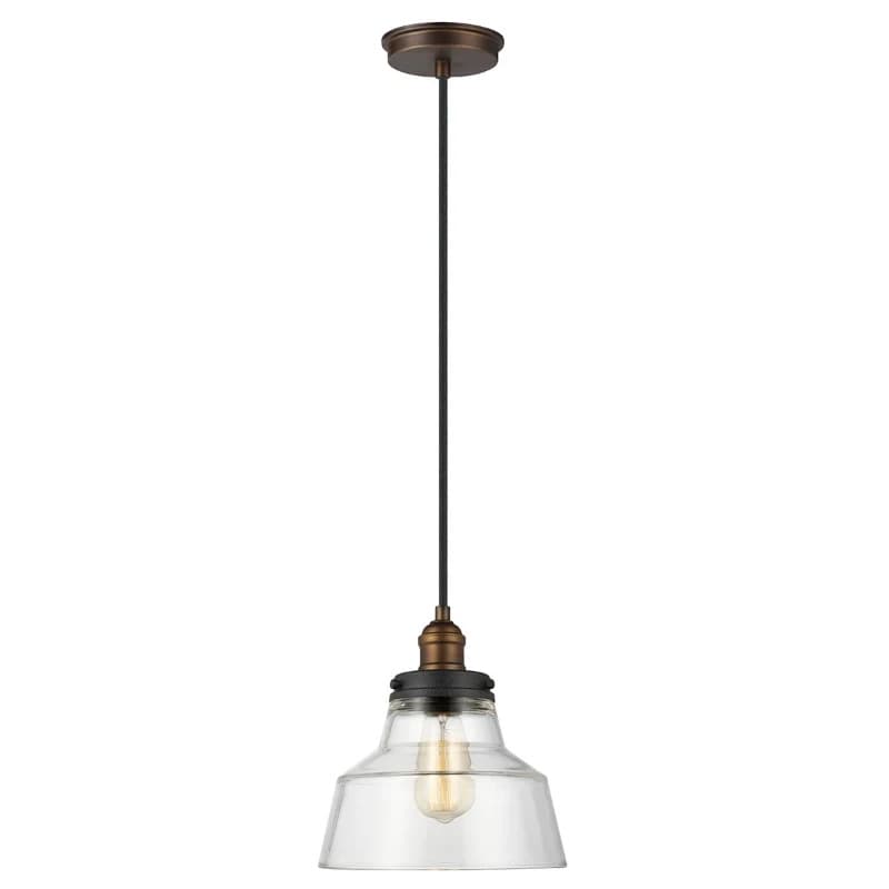 Feiss LED Hanglamp Baskin | 1X E27 Max 60W | Dimbaar | Painted Aged Brass/Dark Weathered Zinc thumbnail 2