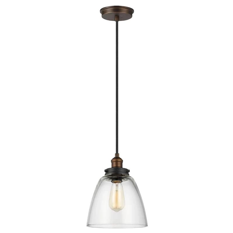 Feiss LED Hanglamp Baskin | 1X E27 Max 60W | Dimbaar | Painted Aged Brass/Dark Weathered Zinc
