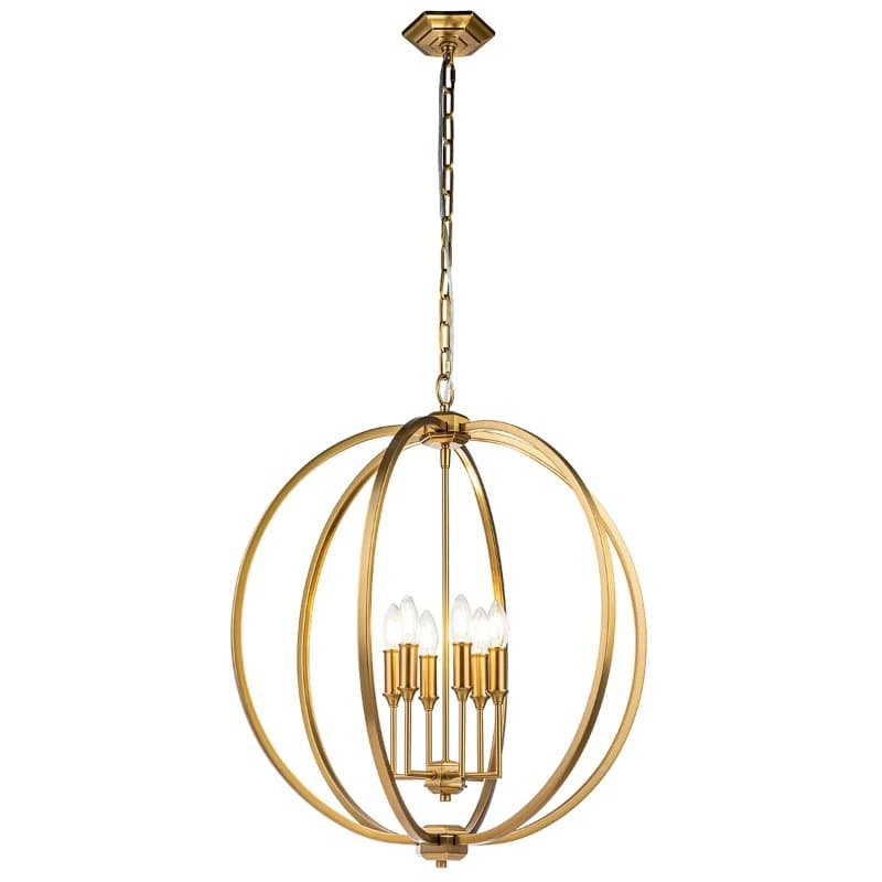 Feiss LED Hanglamp Corinne | 6X E14 Max 60W | Dimbaar | Burnished Brass