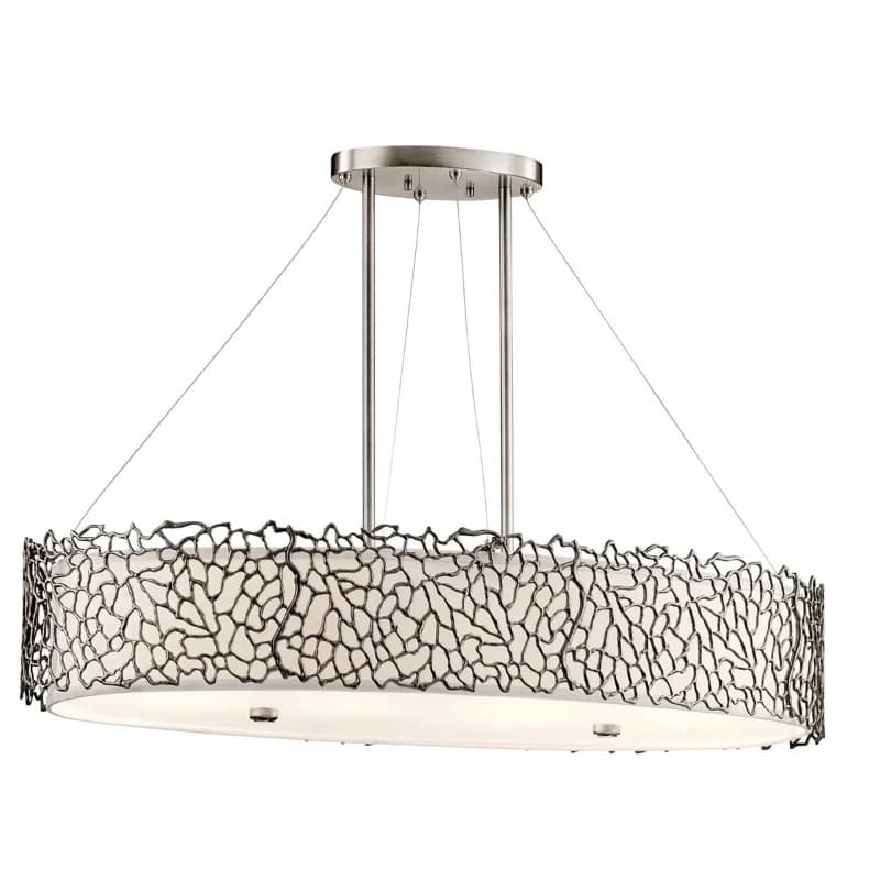 Kichler LED Hanglamp Silver Coral | 4X E27 Max 60W | Dimbaar | Classic Pewter