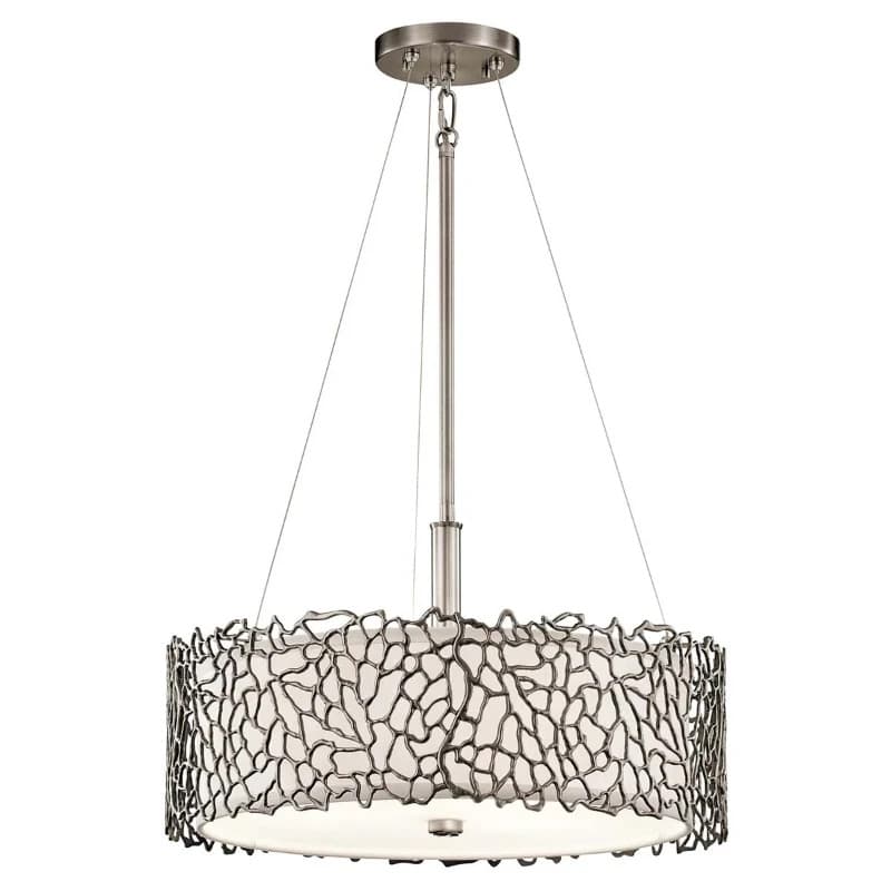 Kichler LED Hanglamp Silver Coral | 3X E27 Max 60W | Dimbaar | Classic Pewter