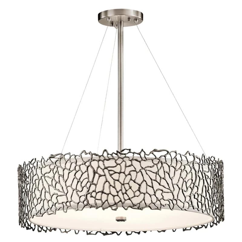 Kichler LED Hanglamp Silver Coral | 4X E27 Max 60W | Dimbaar | Classic Pewter