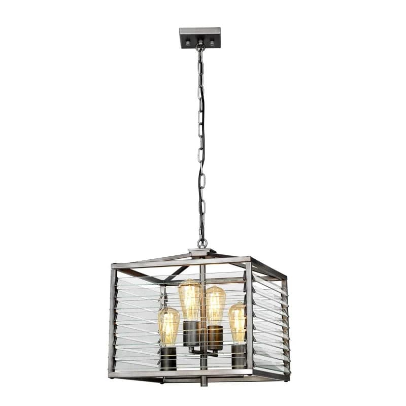 Elstead Lighting LED Hanglamp Louvre | 4X E27 Max 60W | Dimbaar | Painted Gunmetal