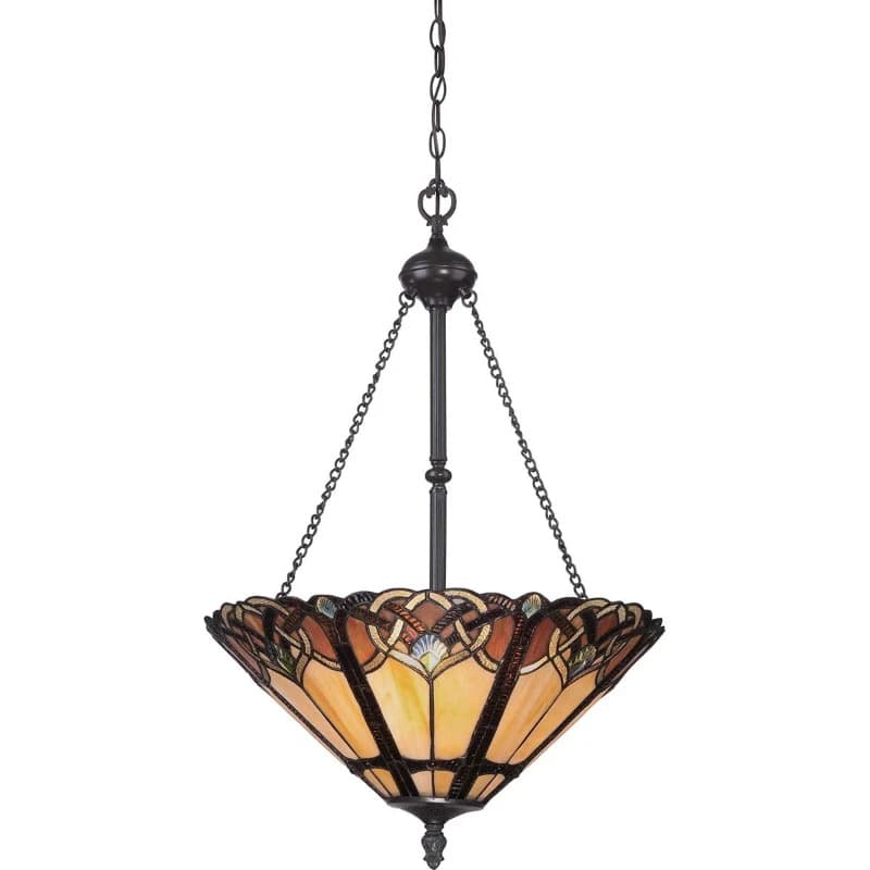 Quoizel Tifanny LED Hanglamp Cambridge | 3X E27 Max 60W | Dimbaar | Vintage Bronze