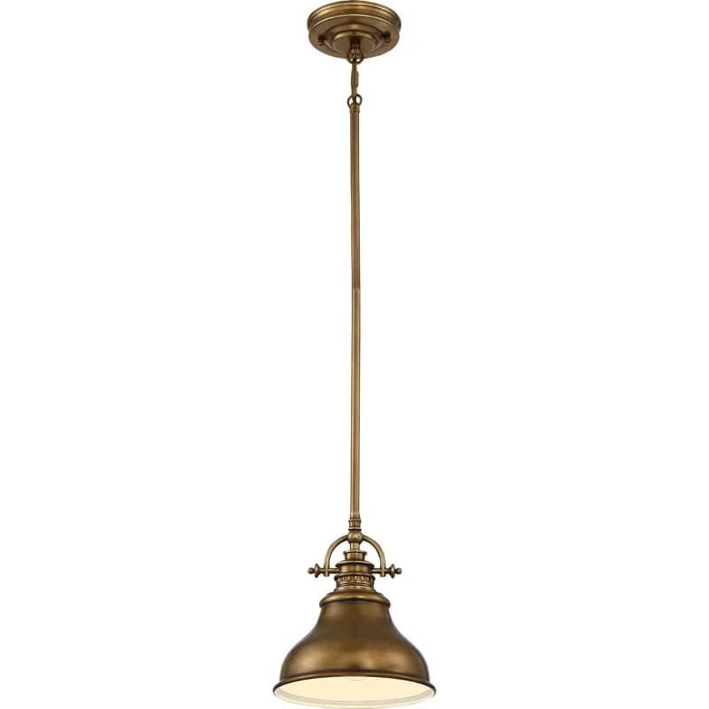 Quoizel LED Hanglamp Emery | 1X E27 Max 60W | Dimbaar | Weathered Brass