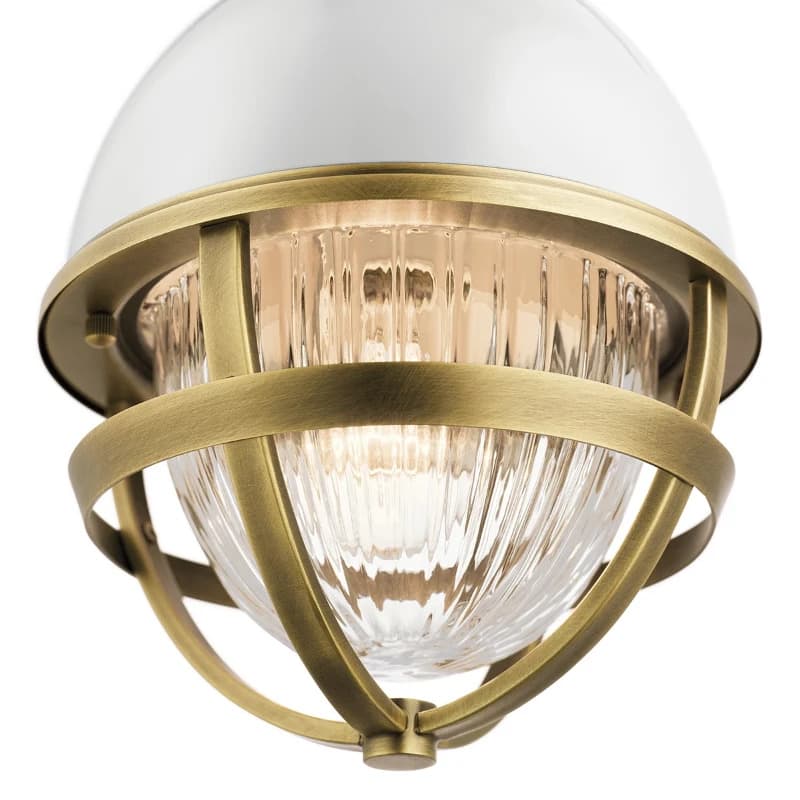 Kichler LED Hanglamp Tollis | 1X E27 Max 40W | Dimbaar | Natural Brass&White thumbnail 2