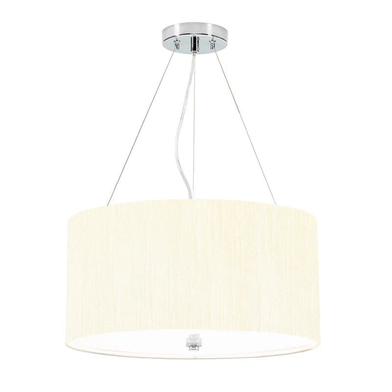 Designer's Lightbox LED Hanglamp Pearce | 3X E27 Max 60W | Dimbaar | Polished Chrome, Ivory Shade