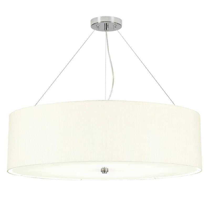 Designer's Lightbox LED Hanglamp Pearce | 7X E27 Max 60W | Dimbaar | Polished Chrome, Ivory Shade