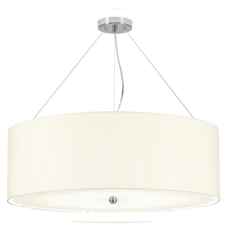Designer's Lightbox LED Hanglamp Pearce | 7X E27 Max 60W | Dimbaar | Polished Chrome, Ivory Shade