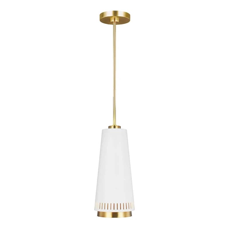 Feiss LED Hanglamp Carter | 1X E27 Max 60W | Dimbaar | Matte White with Brass accents
