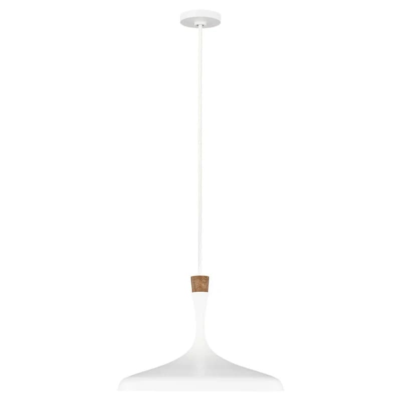 Feiss LED Hanglamp Darwin | 1X E27 Max 60W | Dimbaar | Matte White with Wood accent