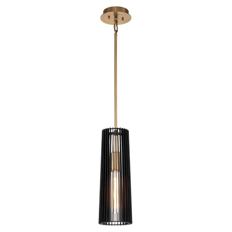 Kichler LED Hanglamp Linara | 1X E27 Max 60W | Dimbaar | Black&Natural Brass