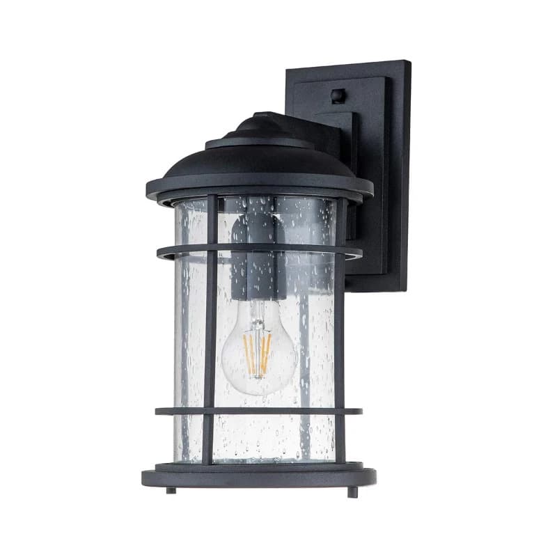 Feiss LED Wand Buitenlamp Lighthouse | 1X E27 Max 60W | IP44 | Dimbaar | Textured Black thumbnail 2