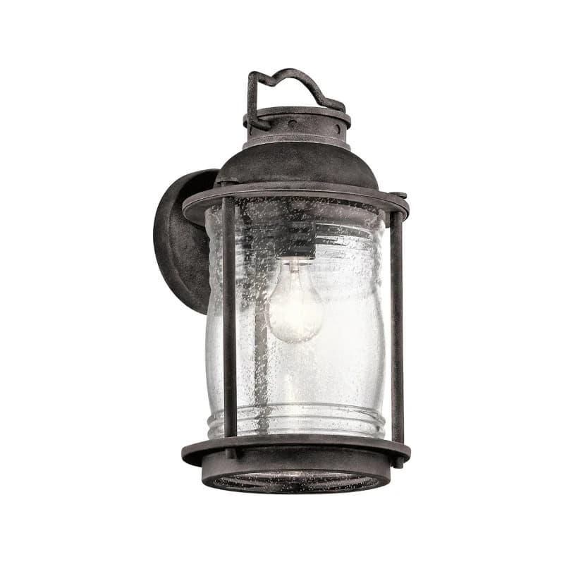 Kichler LED Wand Buitenlamp Ashland Bay | 1X E27 Max 60W | IP44 | Dimbaar | Weathered Zinc