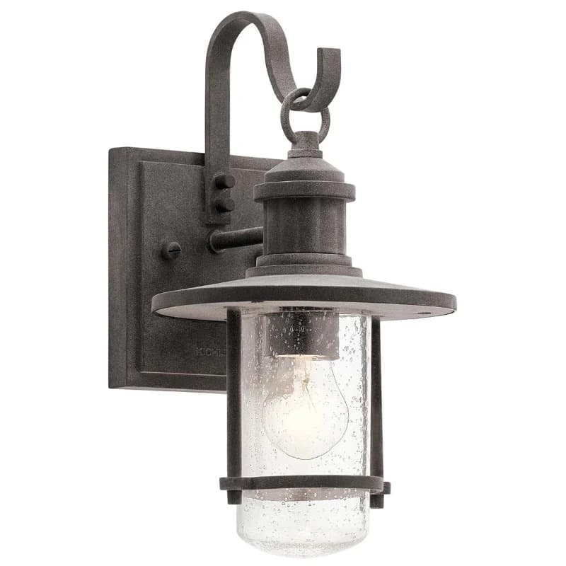 Kichler LED Wand Buitenlamp Riverwood | 1X E27 Max 60W | IP44 | Dimbaar | Weathered Zinc