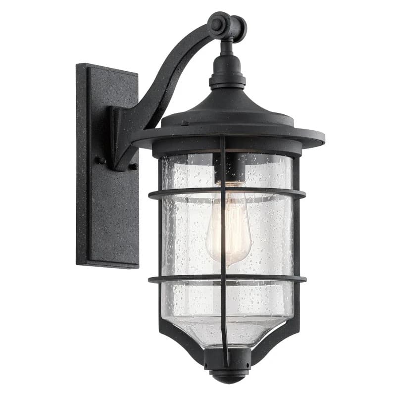 Kichler LED Wand Buitenlamp Royal Marine | 1X E27 Max 60W | IP44 | Dimbaar | Distressed Black