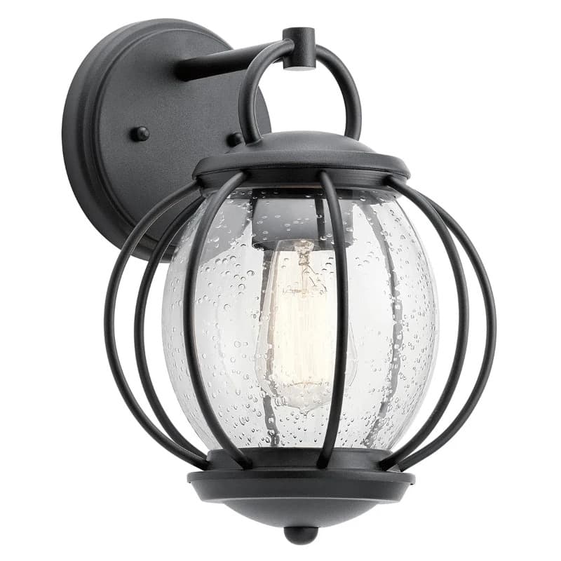 Kichler LED Wand Buitenlamp Vandalia | 1X E27 Max 60W | IP44 | Dimbaar | Textured Black