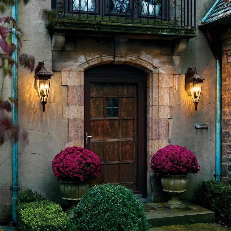 Kichler LED Wand Buitenlamp Venetian Rain | 3X E14 Max 60W | IP44 | Dimbaar | Brushed Bronze thumbnail 2