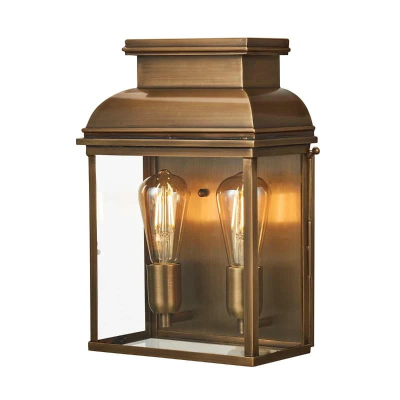 Elstead Lighting LED Wand Buitenlamp Old Bailey | 2X E27 Max 60W | IP44 | Dimbaar | Aged Brass